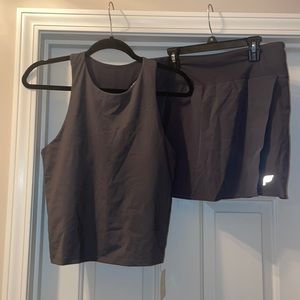 Fabletics Gray Matching Set Tank and Skort Size L